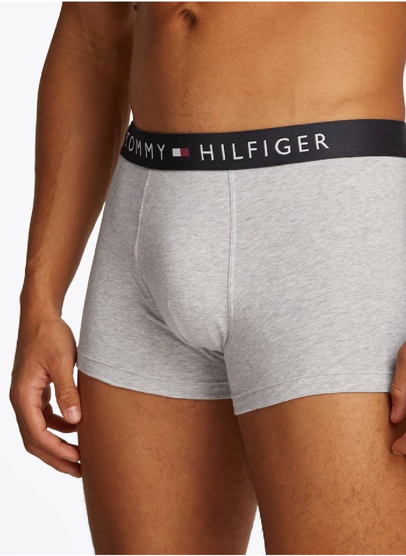 Men's 3-Pack TH Original Logo Waistband Trunks - Cotton, Grey