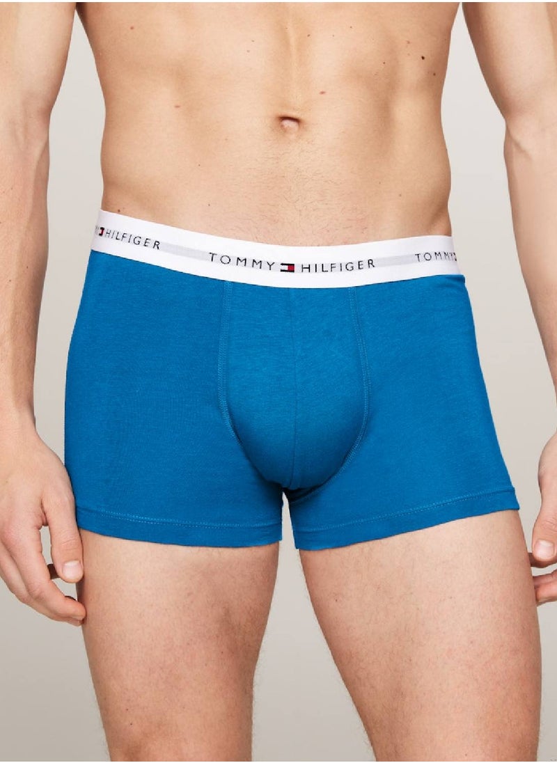 Men's 5-Pack Signature Logo Waistband Trunks - Cotton, Multicolour
