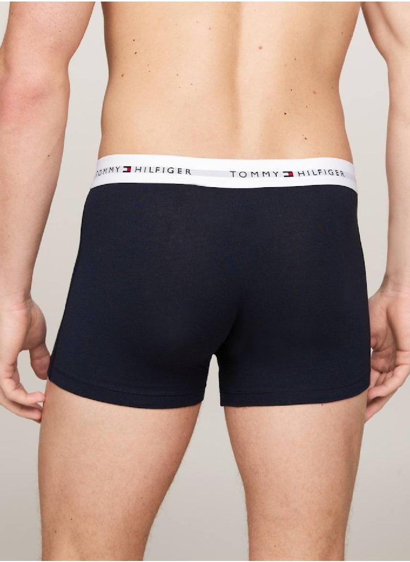 Men's 5-Pack Signature Logo Waistband Trunks - Cotton, Multicolour