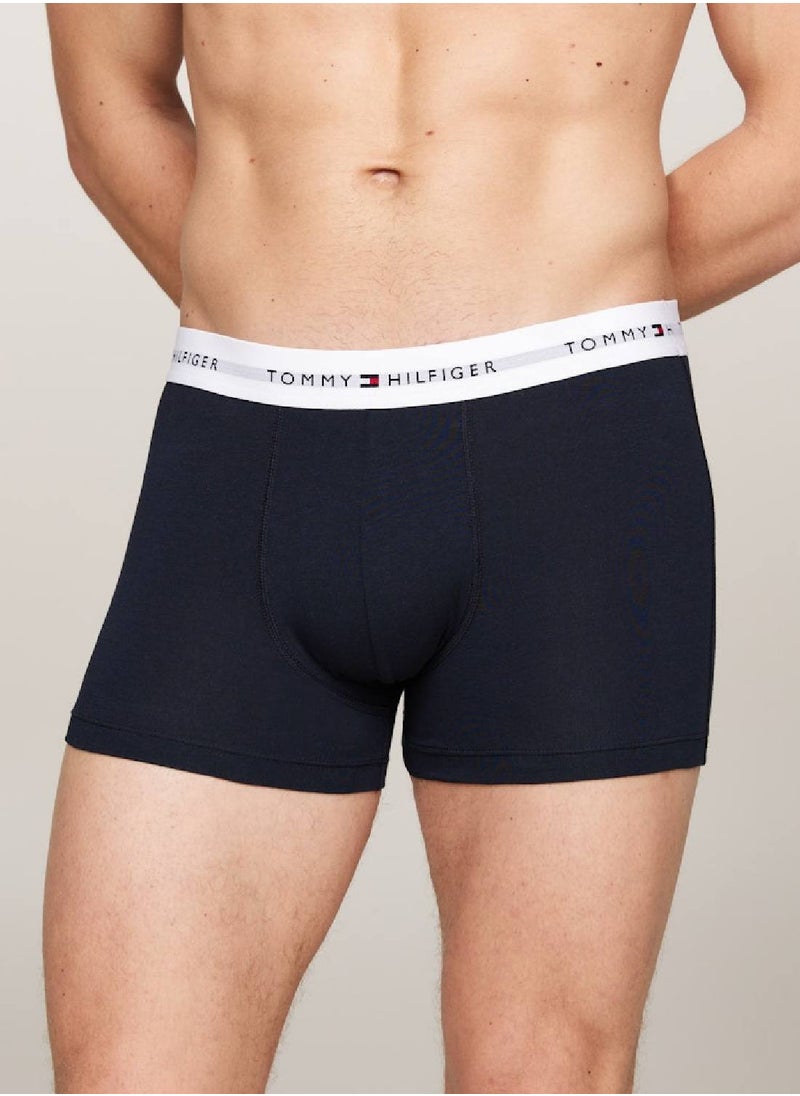 Men's 5-Pack Signature Logo Waistband Trunks - Cotton, Multicolour