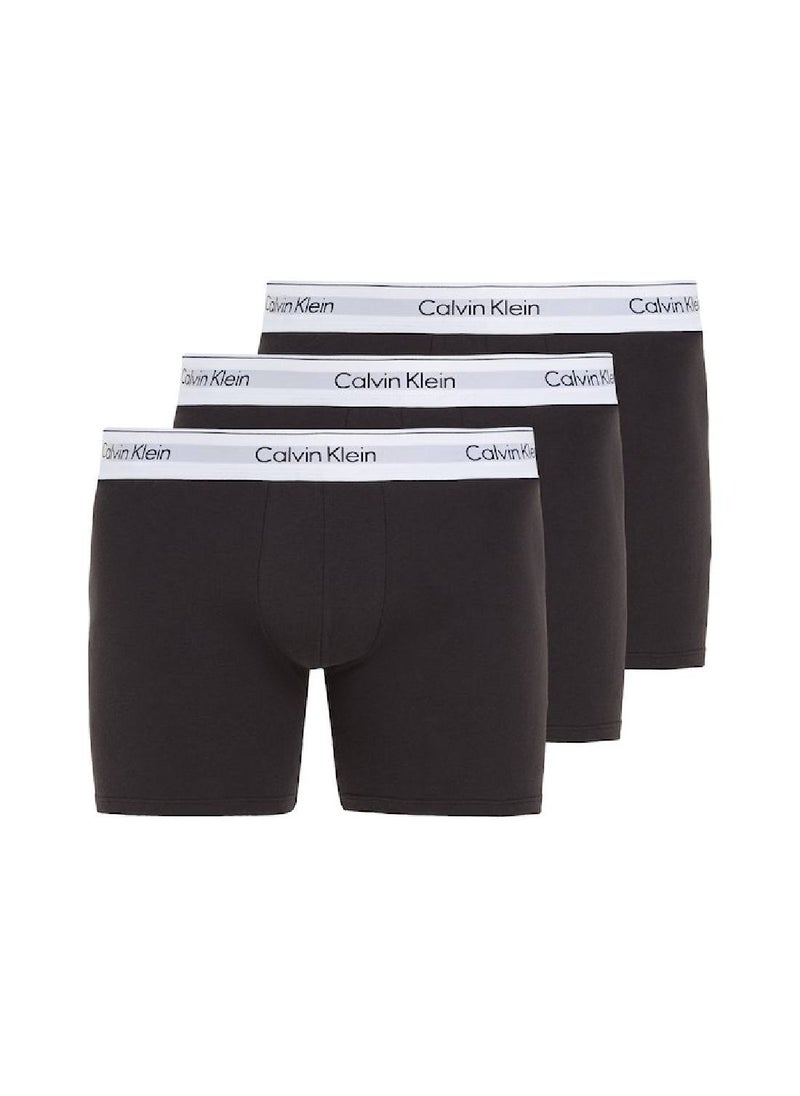 Men's 3 Pack Boxer Briefs - Cotton, Black