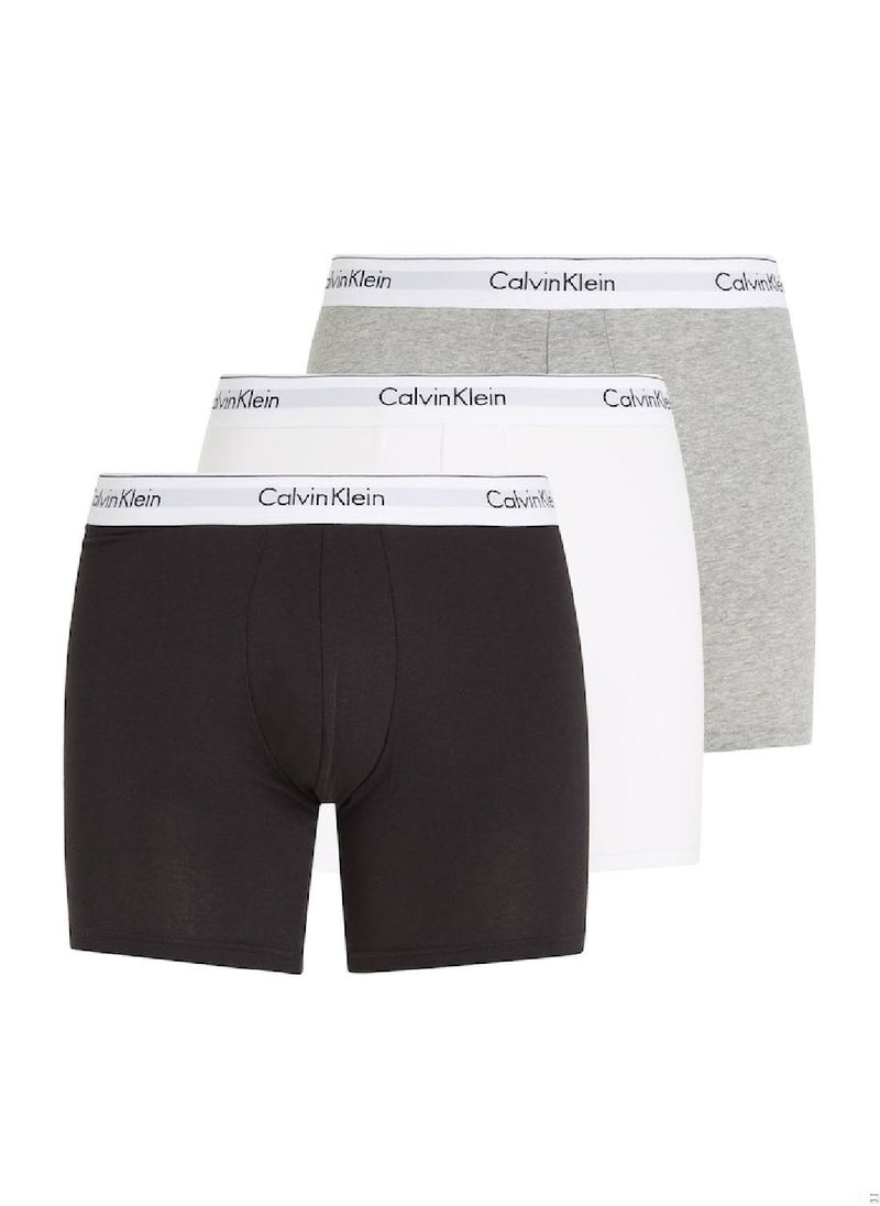 Men's 3 Pack Boxer Briefs - Modern Cotton - Cotton, Multicolour