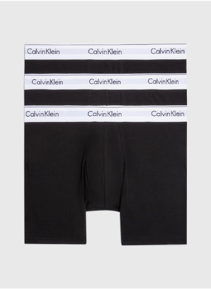 Men's 3 Pack Boxer Briefs - Cotton, Black