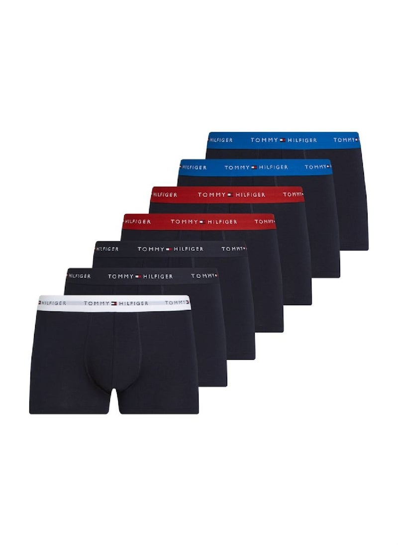 Men's 7-Pack Signature Logo Waistband Trunks - Cotton, Multicolour