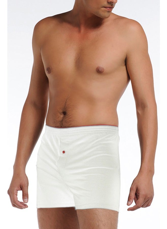 Double Tiger Men's Combed Cotton White Boxer 0805