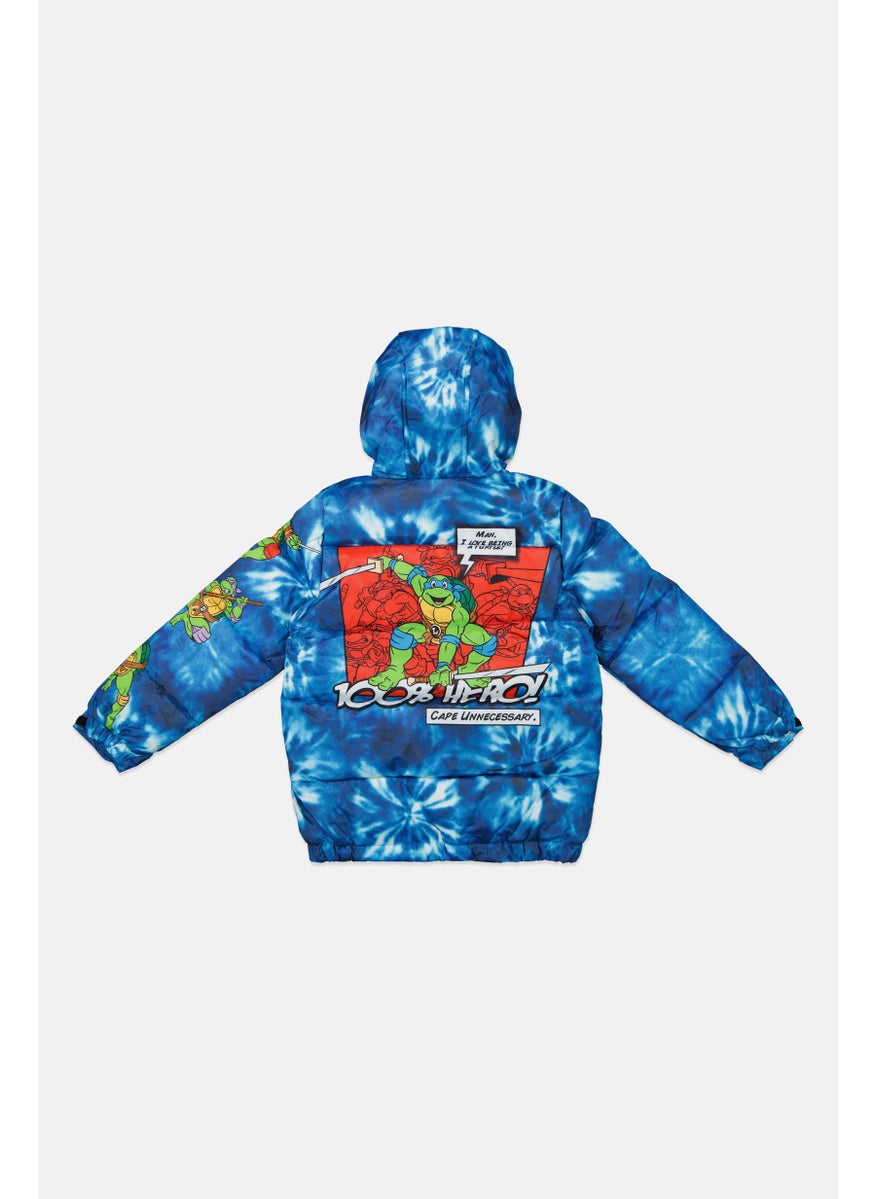Kids Boy Tie Dye Puffer Jacket, Blue