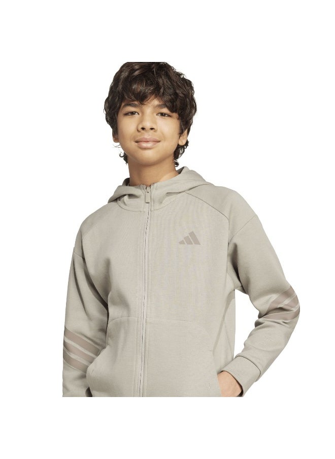 adidas future icons 3 stripes full zip track unisex hooded top