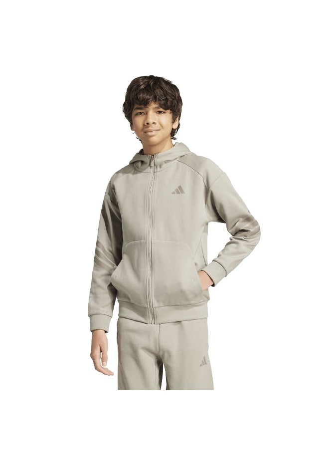 adidas future icons 3 stripes full zip track unisex hooded top