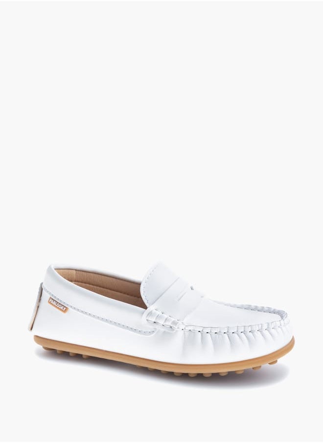 Boys' Cutwork Detail Slip-On Moccasins School Shoes