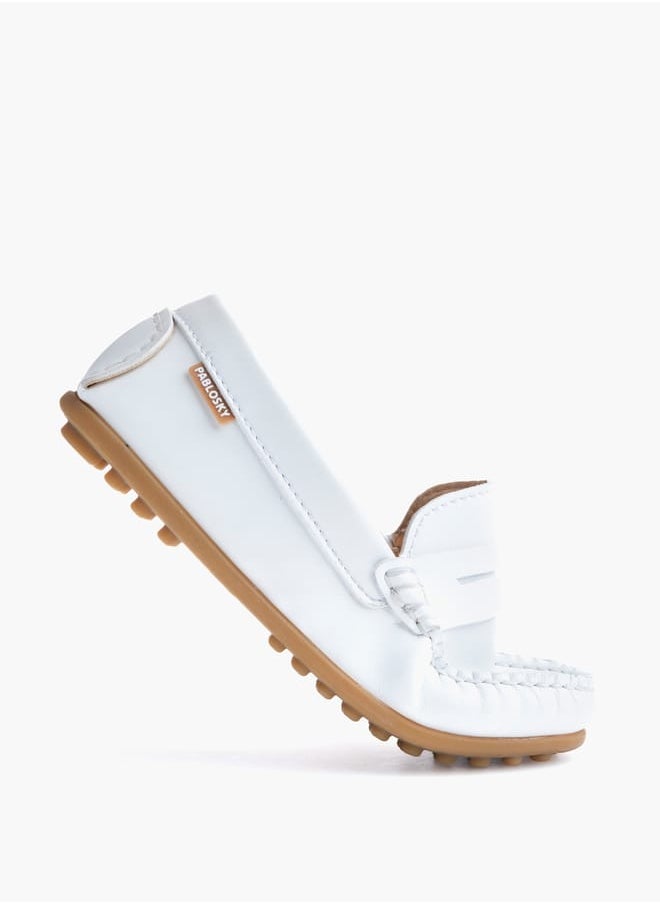 Boys' Cutwork Detail Slip-On Moccasins School Shoes