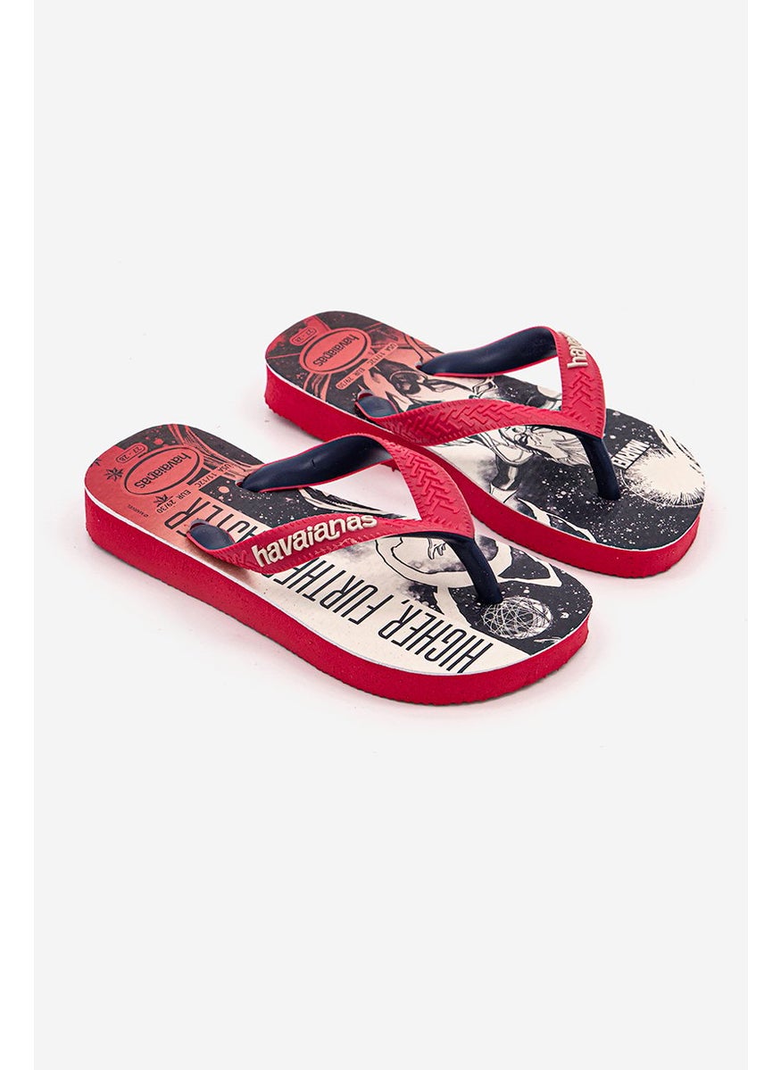 Kids Boy Top Marvel Series Flip Flop, Red Combo