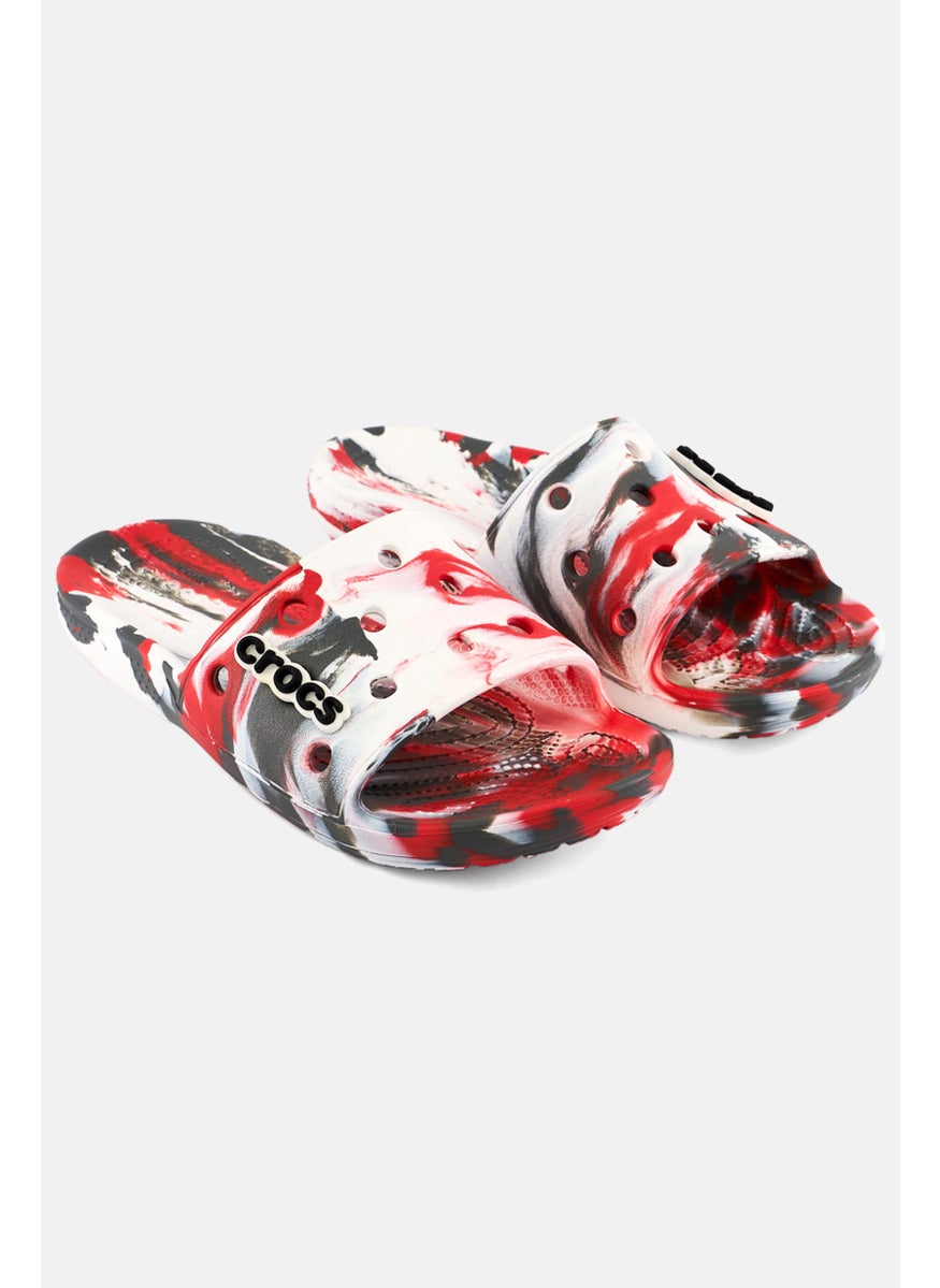 Kids Boy Tie-Dye Slip On Slides, White