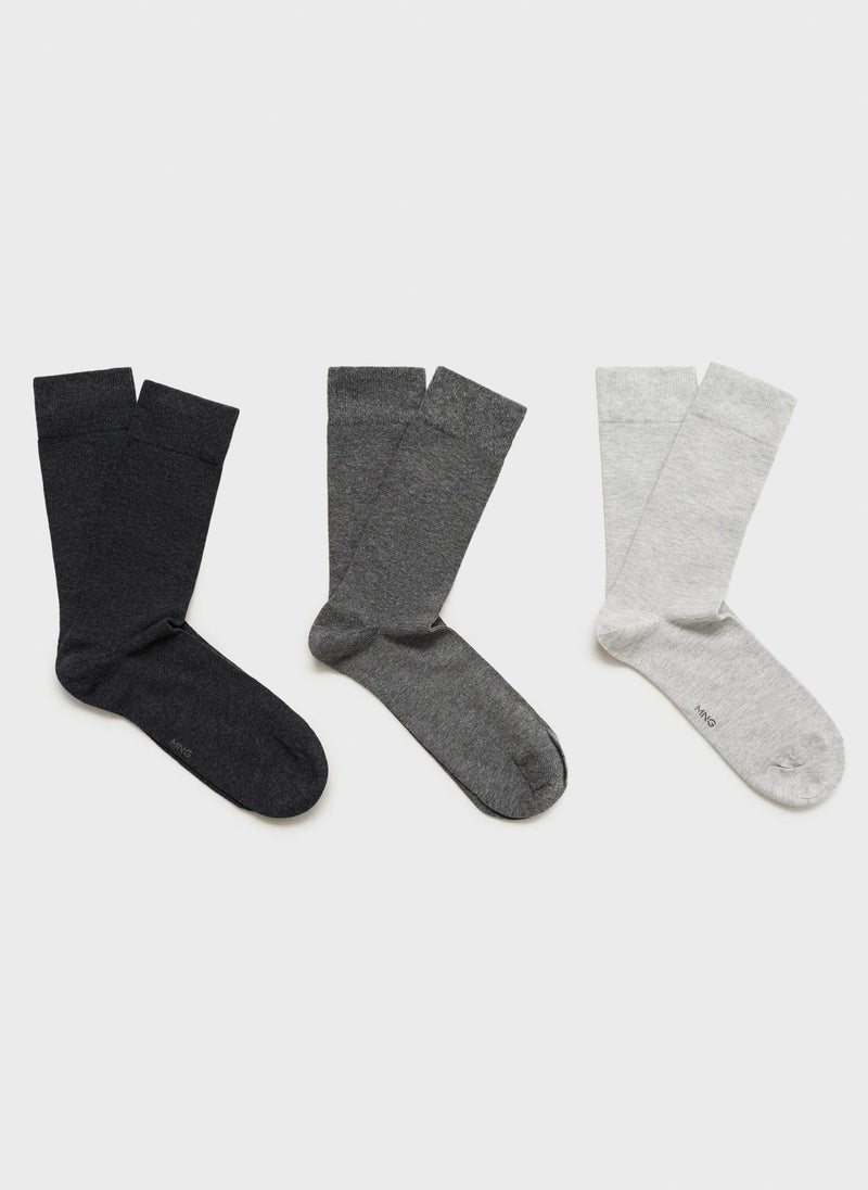 Pack Of 3 Cotton Socks