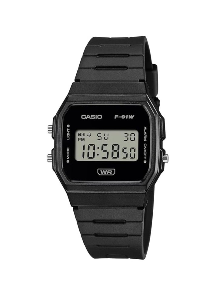 Casio Unisex's Digital Quartz Watch with Plastic Strap F-91WB-1AEF, Black