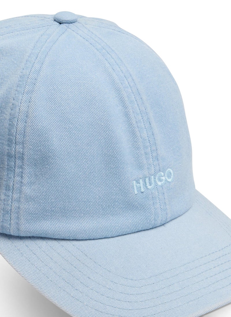 Cotton-twill 6-panel cap with embroidered logo