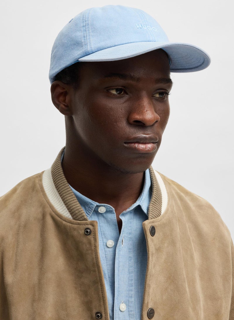 Cotton-twill 6-panel cap with embroidered logo