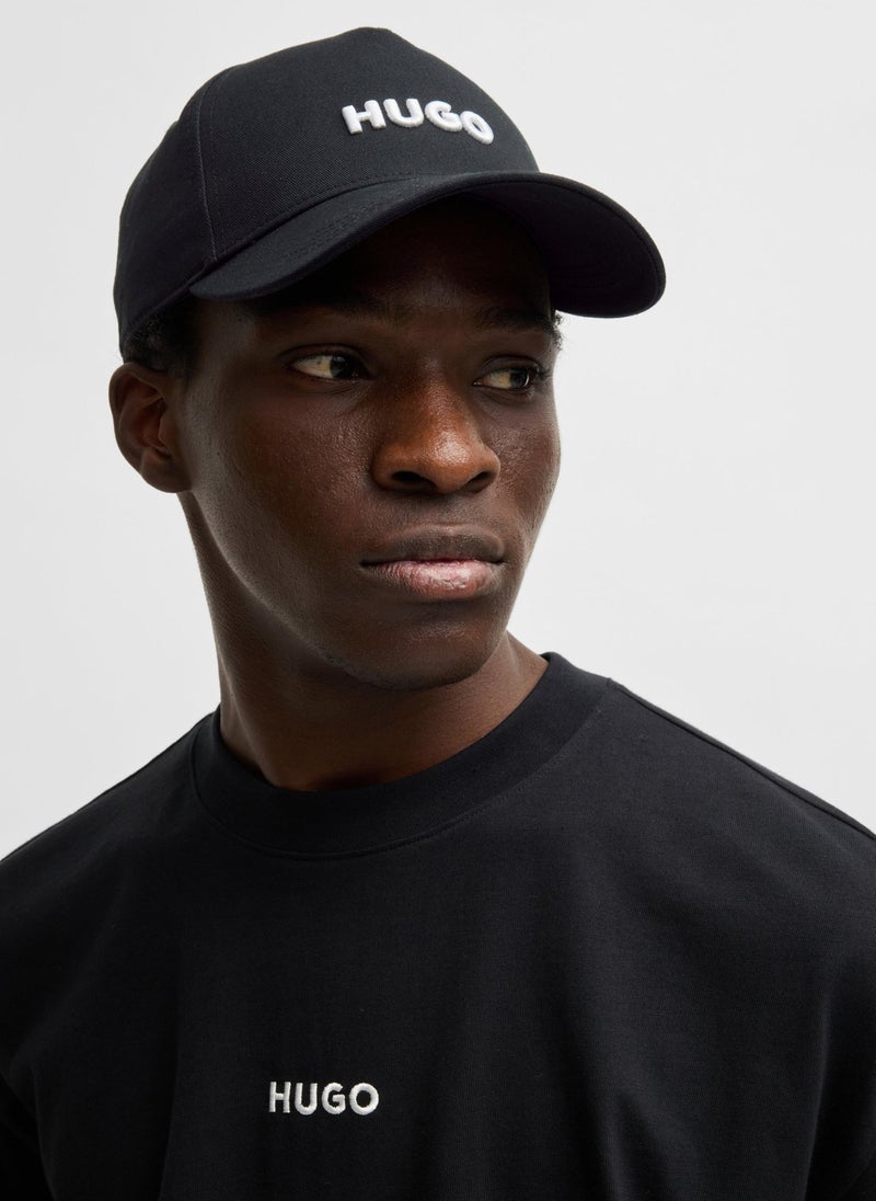 Cotton-twill cap with logo on front and visor