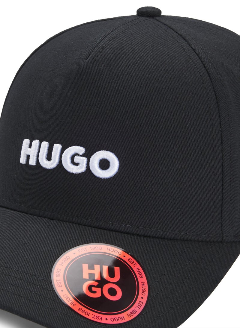 Cotton-twill cap with logo on front and visor