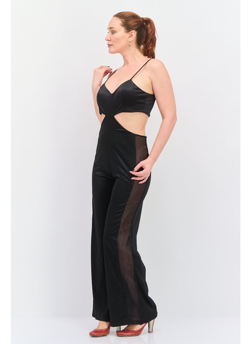 Women Sleeveless Plain Jumpsuit, Back