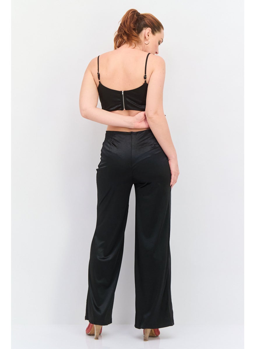 Women Sleeveless Plain Jumpsuit, Back