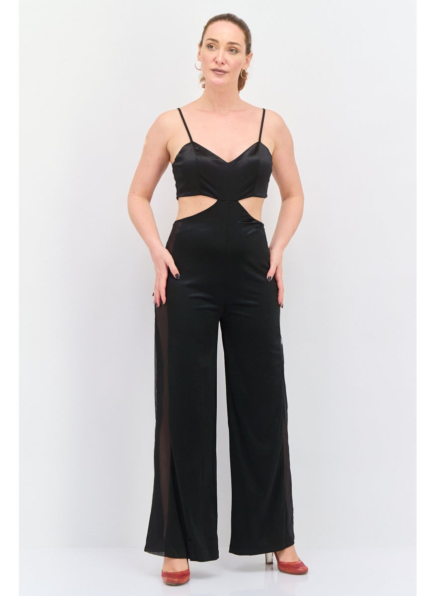 Women Sleeveless Plain Jumpsuit, Back