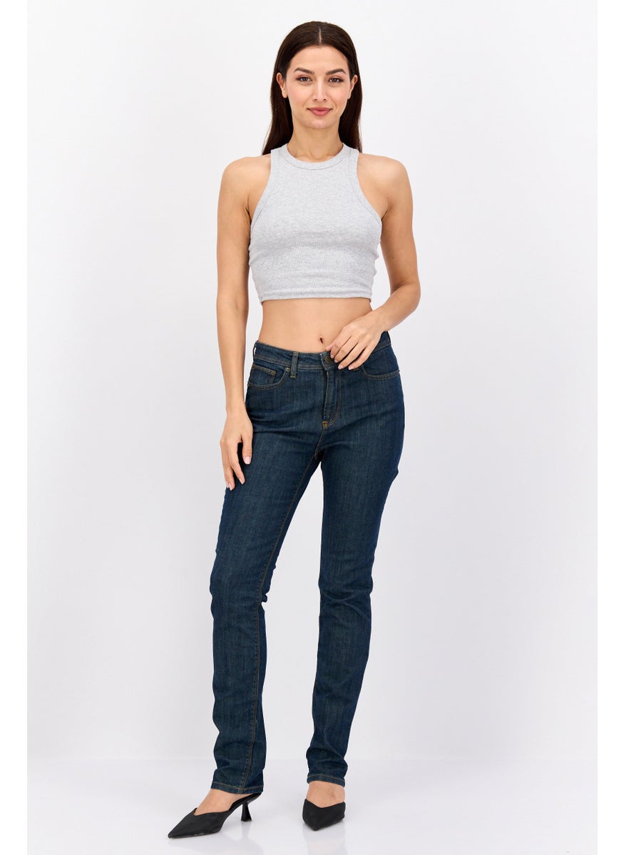 Women Perfect Fit Washed Stretchable Jeans, Blue