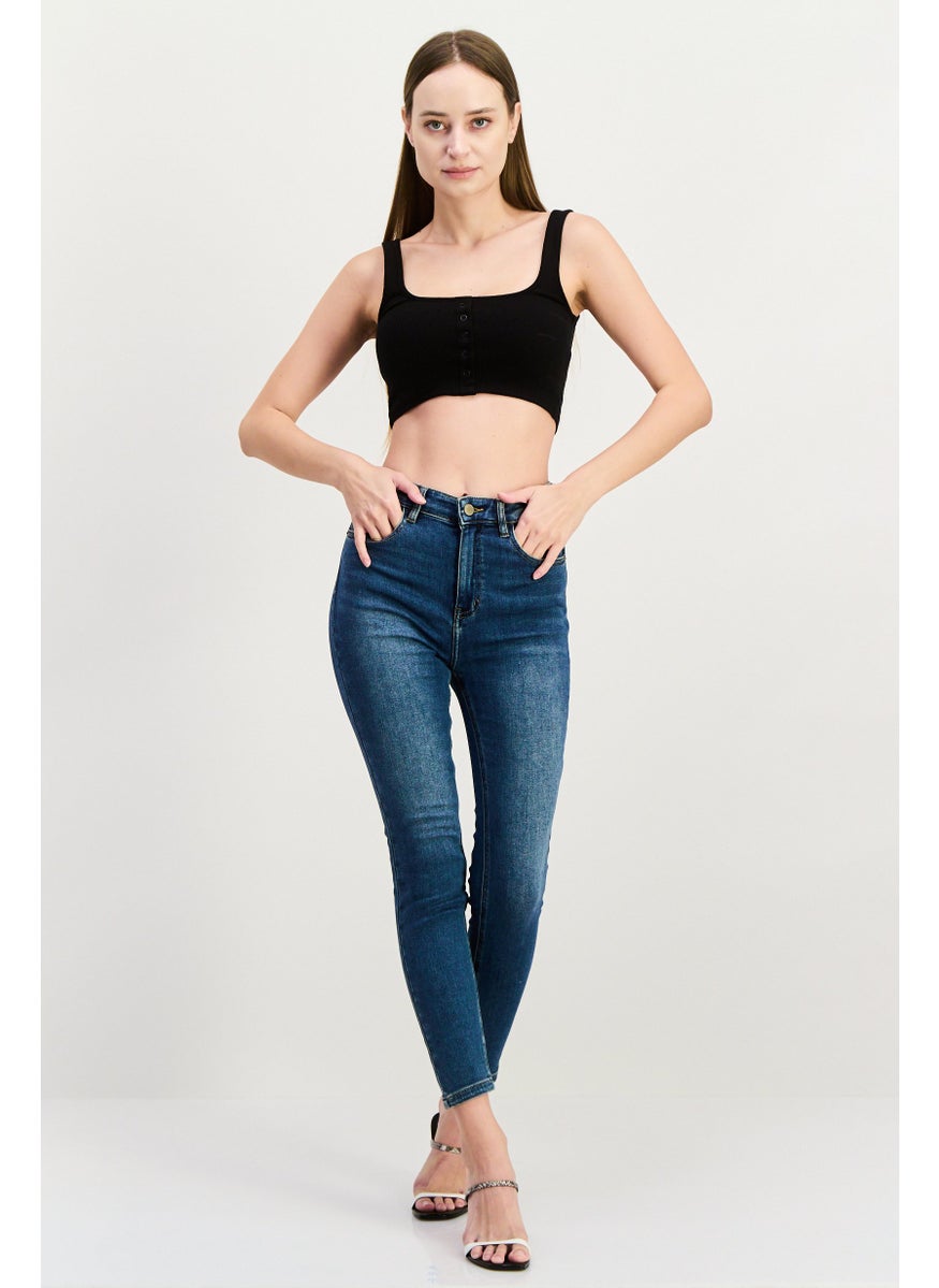 Women Slim Fit Washed Stretchable The Keeper Jeans, Blue