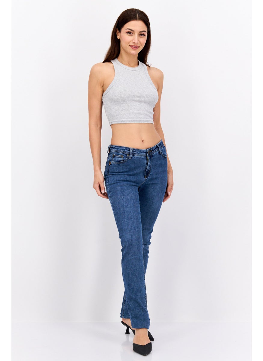 Women Slim Fit Washed Stretchable Jeans, Blue