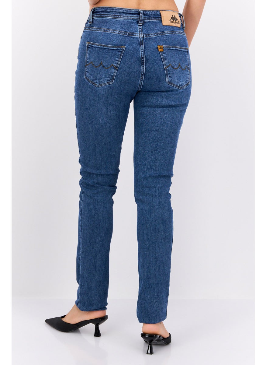 Women Slim Fit Washed Stretchable Jeans, Blue