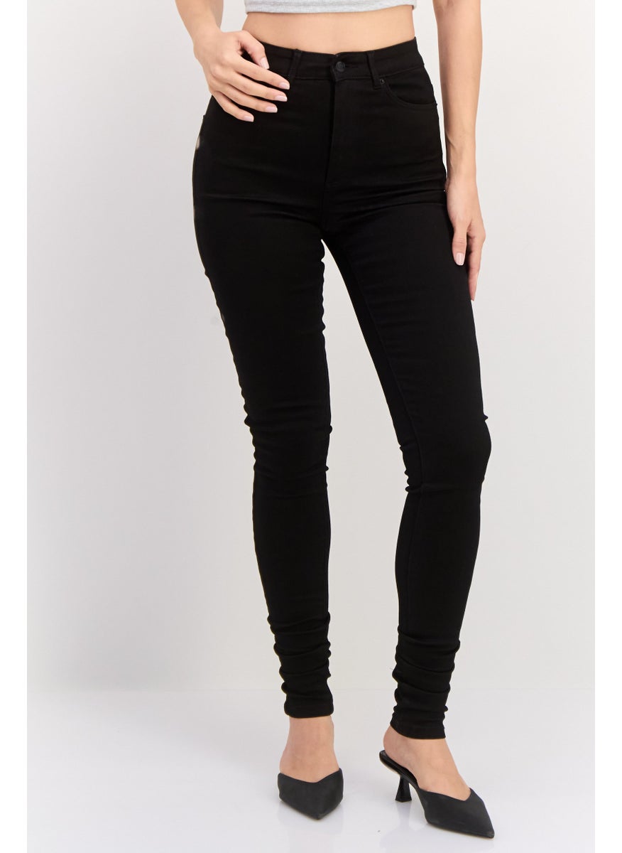 Women Regular Fit Sophia Plain Stretchable Jeans, Black