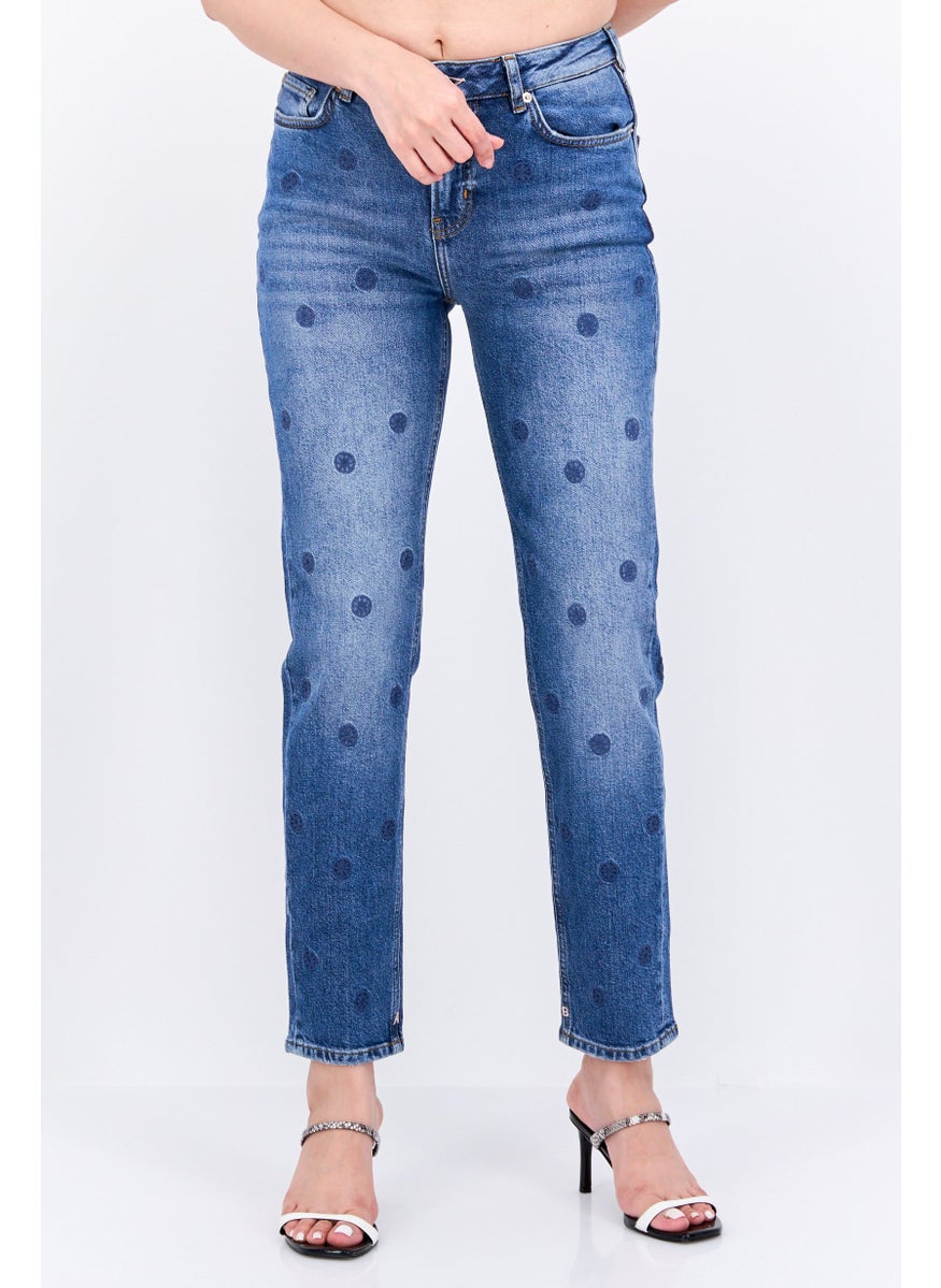 Women Regular Fit Washed Stretchable High Five  Jeans, Blue