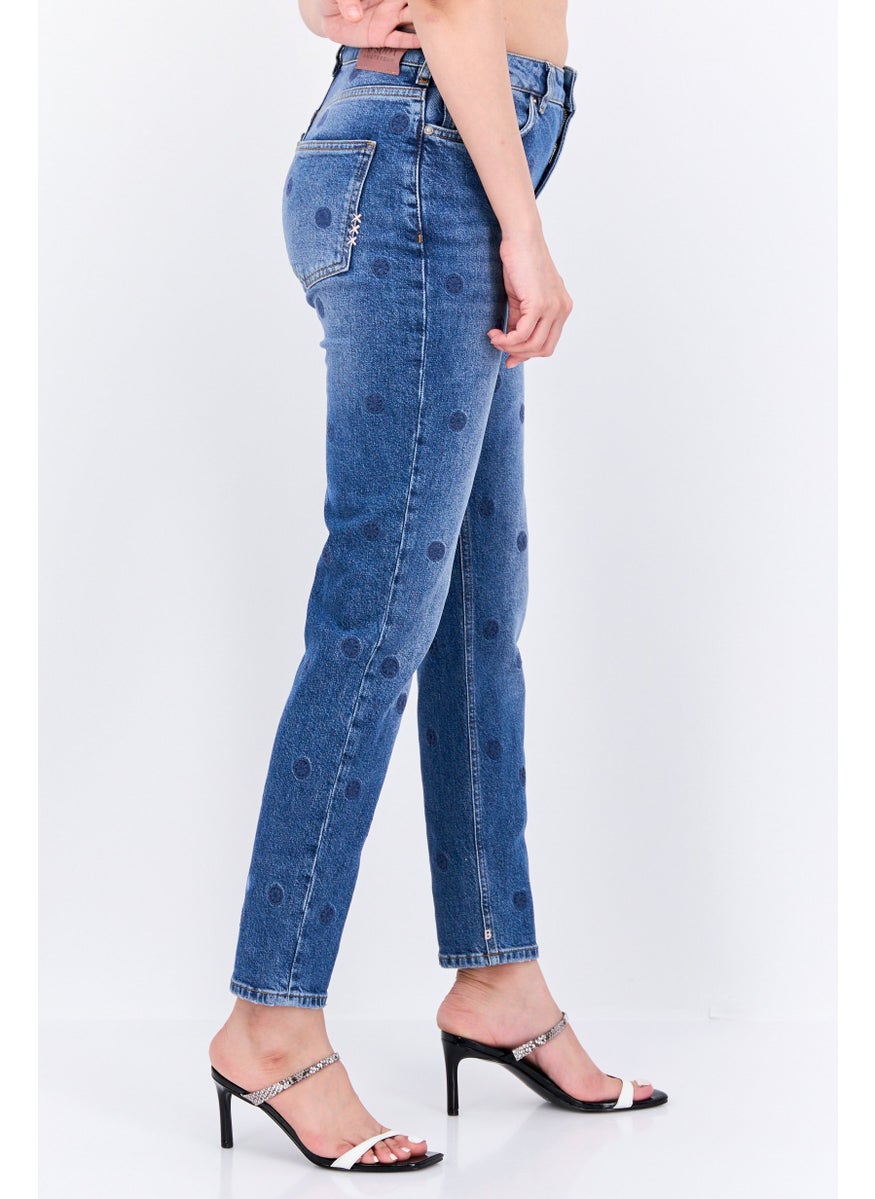 Women Regular Fit Washed Stretchable High Five  Jeans, Blue