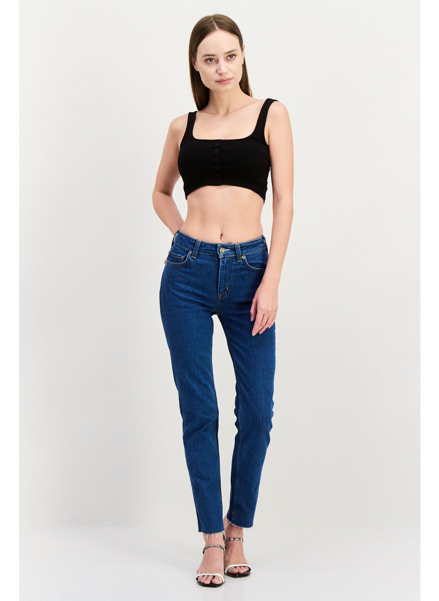 Women Slim Fit Plain Stretchable Highfive Jeans, Blue