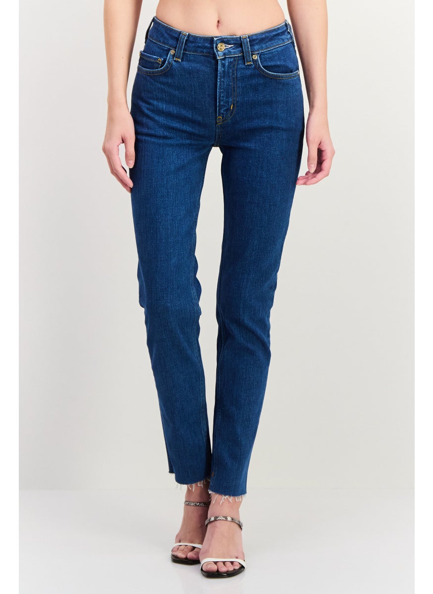 Women Slim Fit Plain Stretchable Highfive Jeans, Blue
