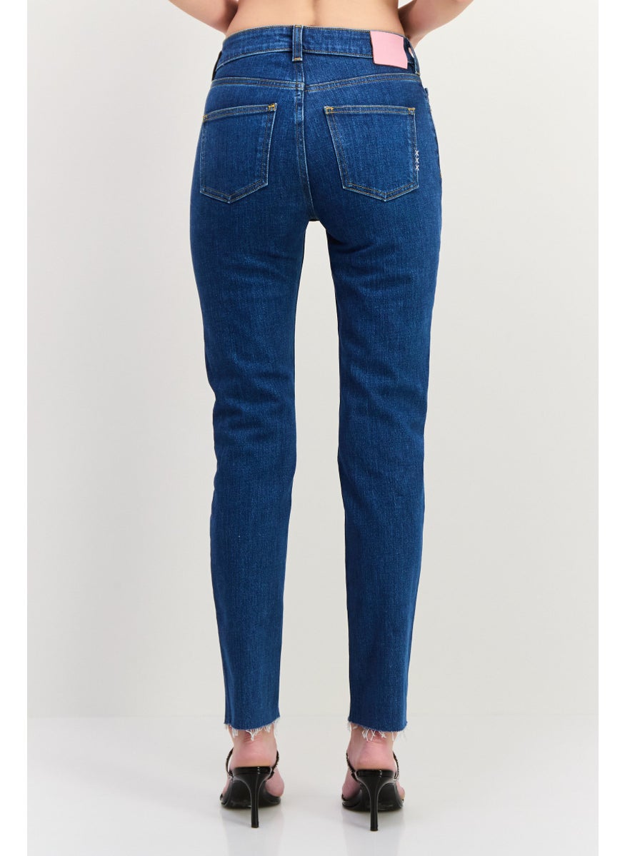 Women Slim Fit Plain Stretchable Highfive Jeans, Blue