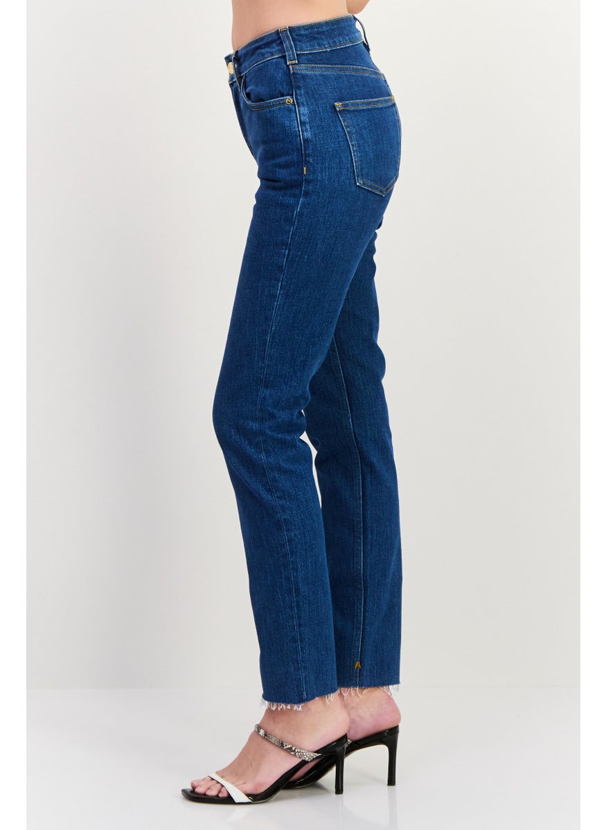 Women Slim Fit Plain Stretchable Highfive Jeans, Blue