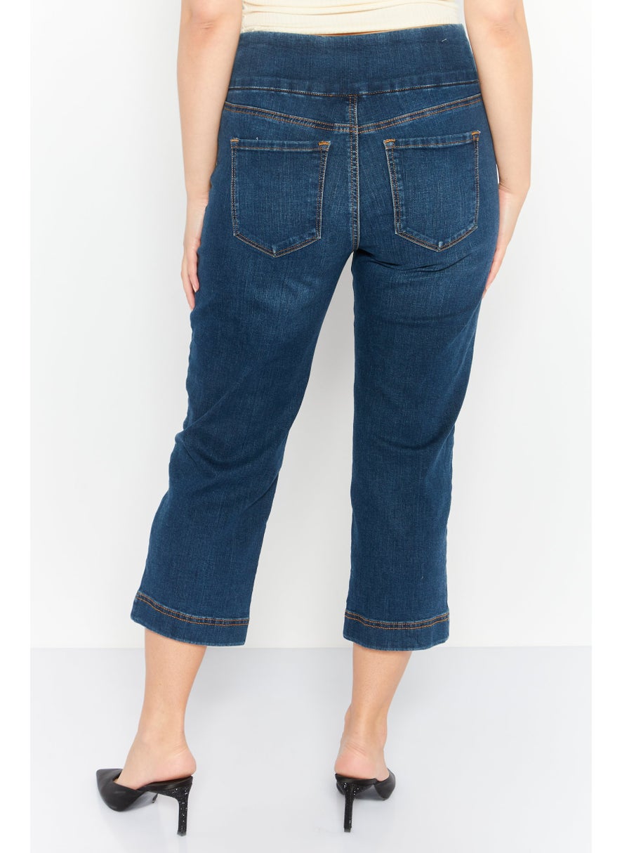 Women Regular Fit Washed Stretchable Jeans, Blue