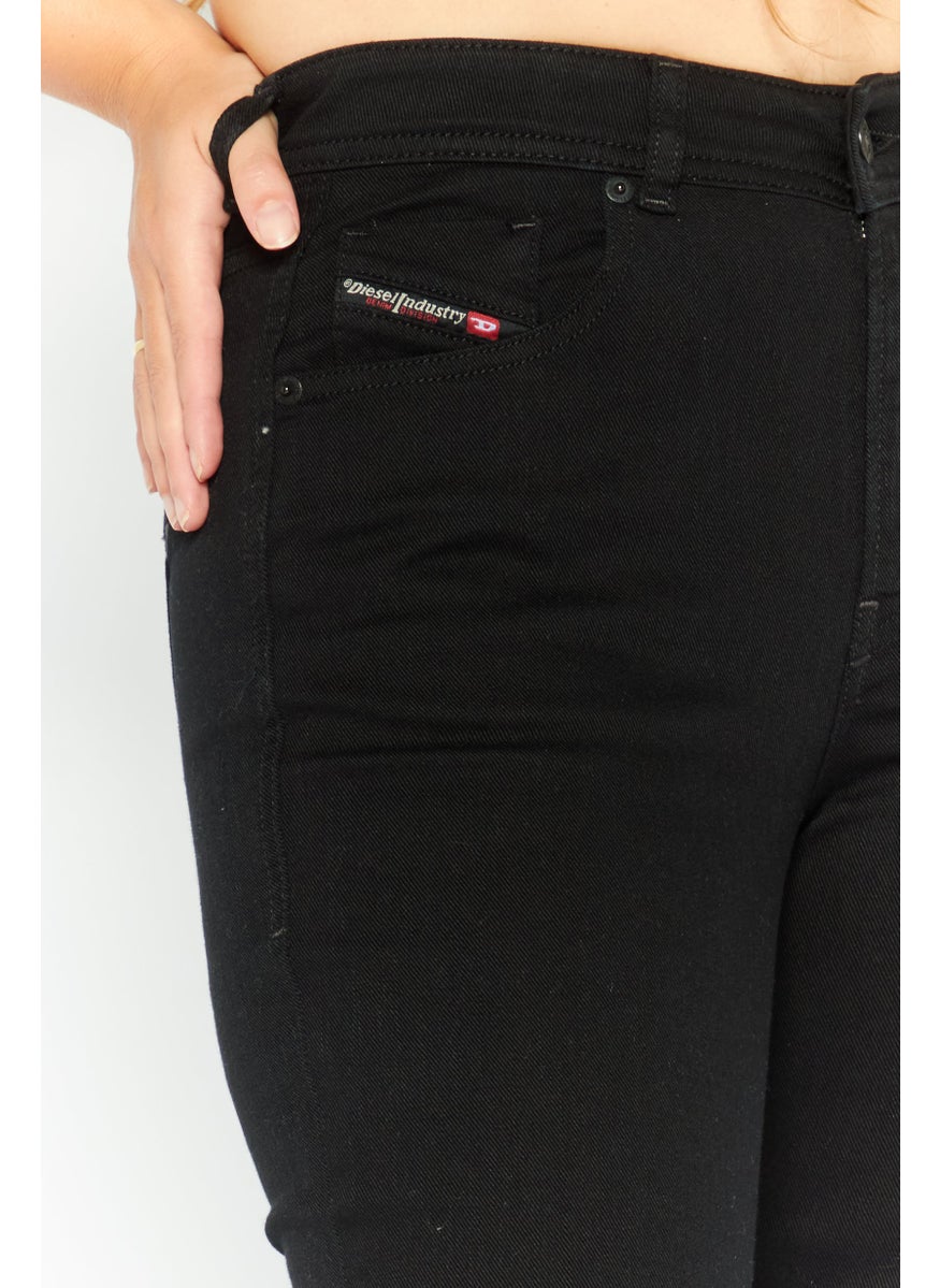 Women Slim Fit 2004 Plain Stretchable Jeans, Black