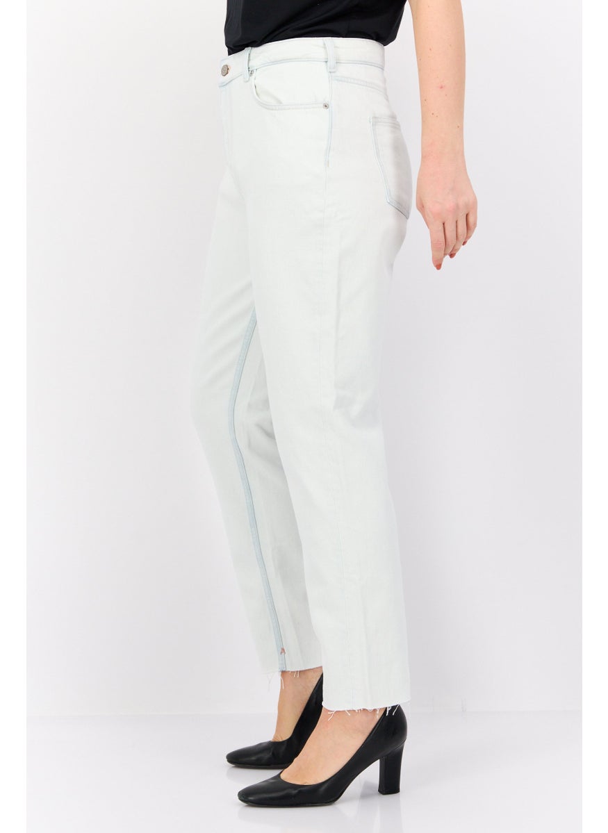 Women Regular Fit Plain Stretchable Jeans, Light Blue