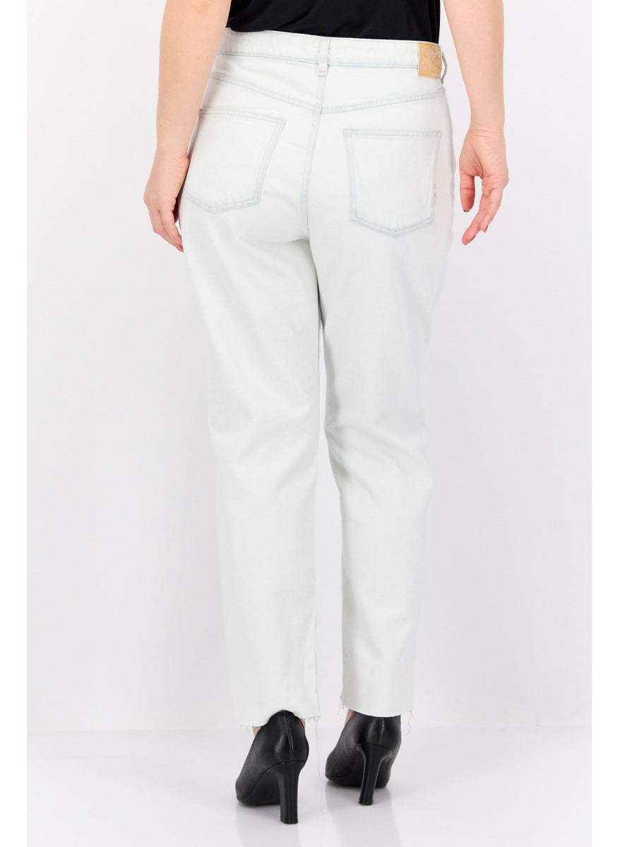 Women Regular Fit Plain Stretchable Jeans, Light Blue