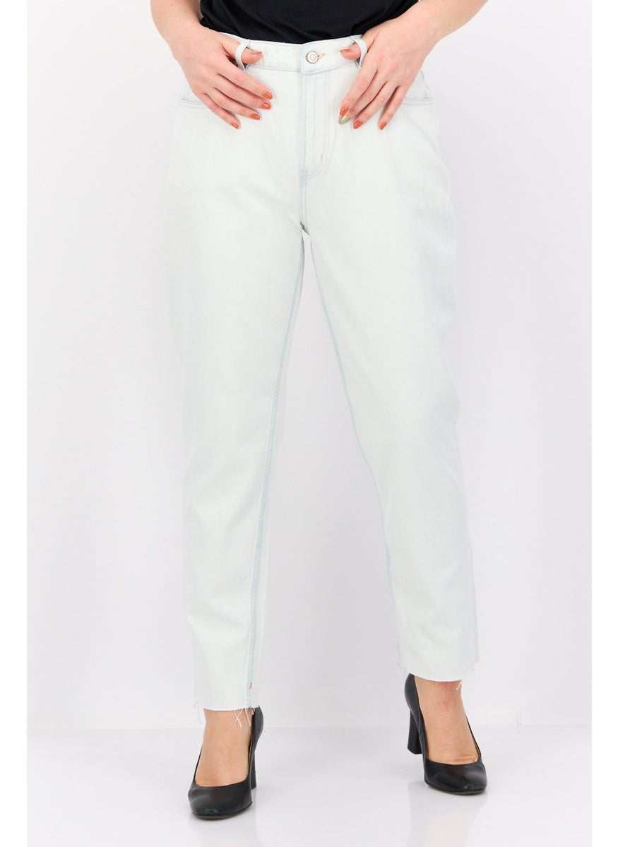Women Regular Fit Plain Stretchable Jeans, Light Blue