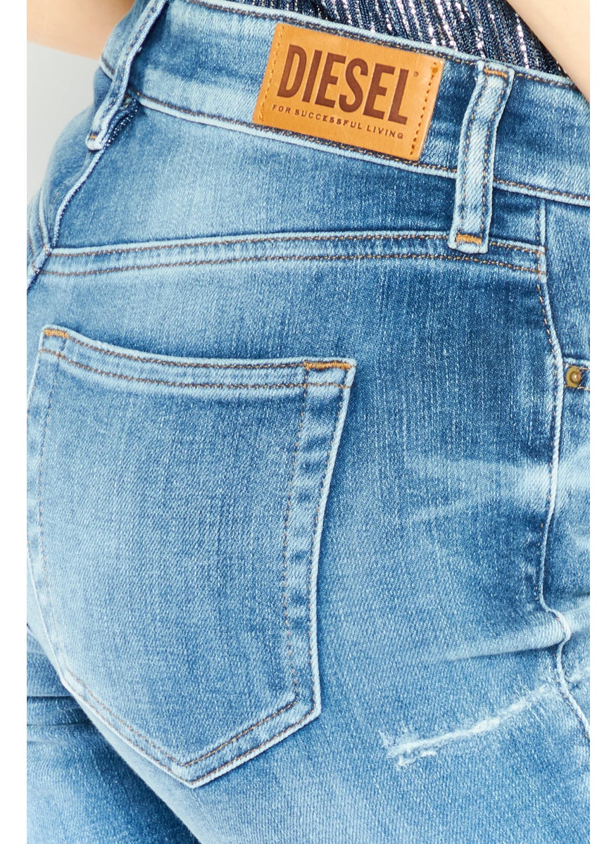 Women Super Skinny Fit Washed Slandy Jeans, Light Blue