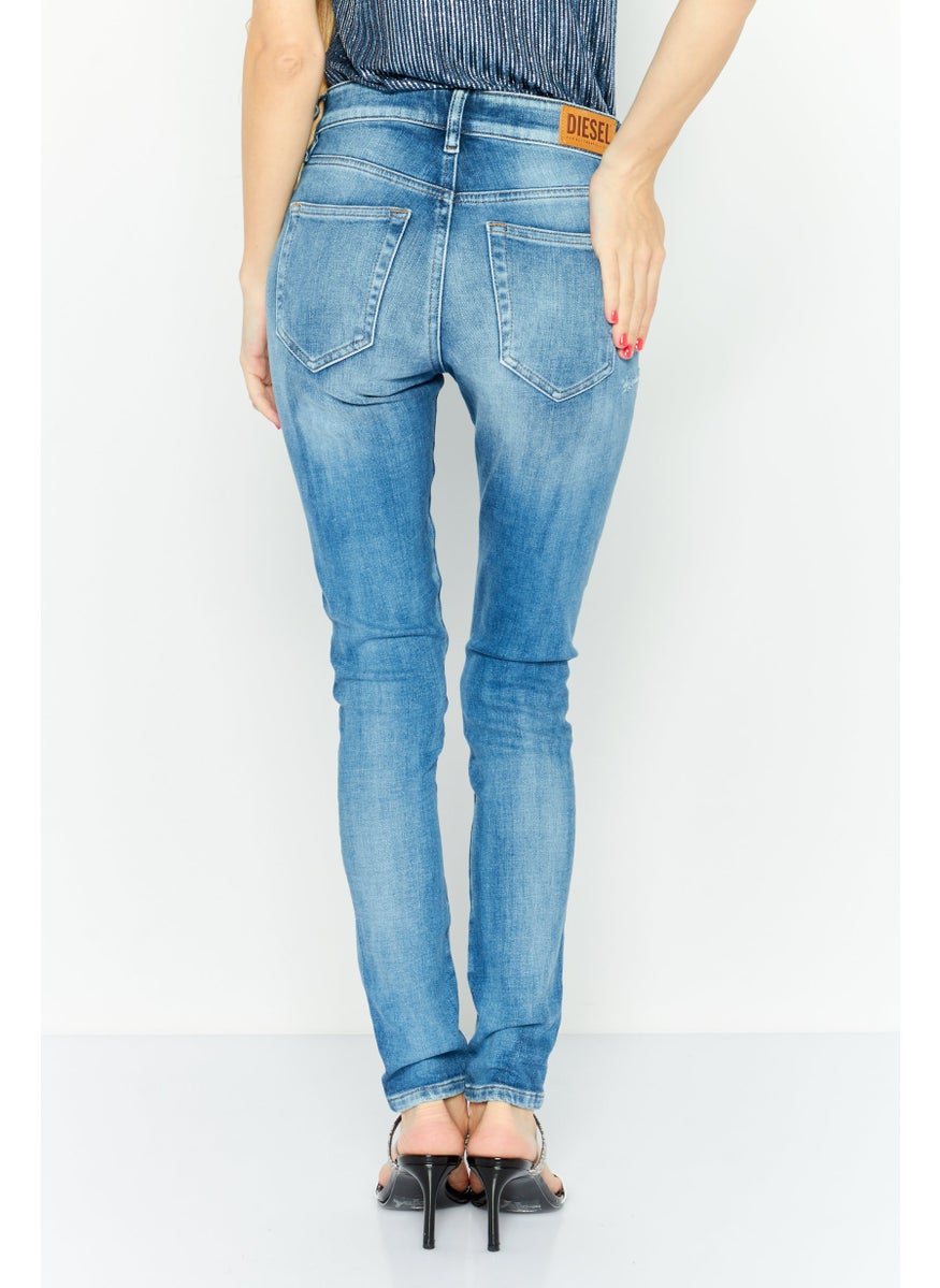 Women Super Skinny Fit Washed Slandy Jeans, Light Blue