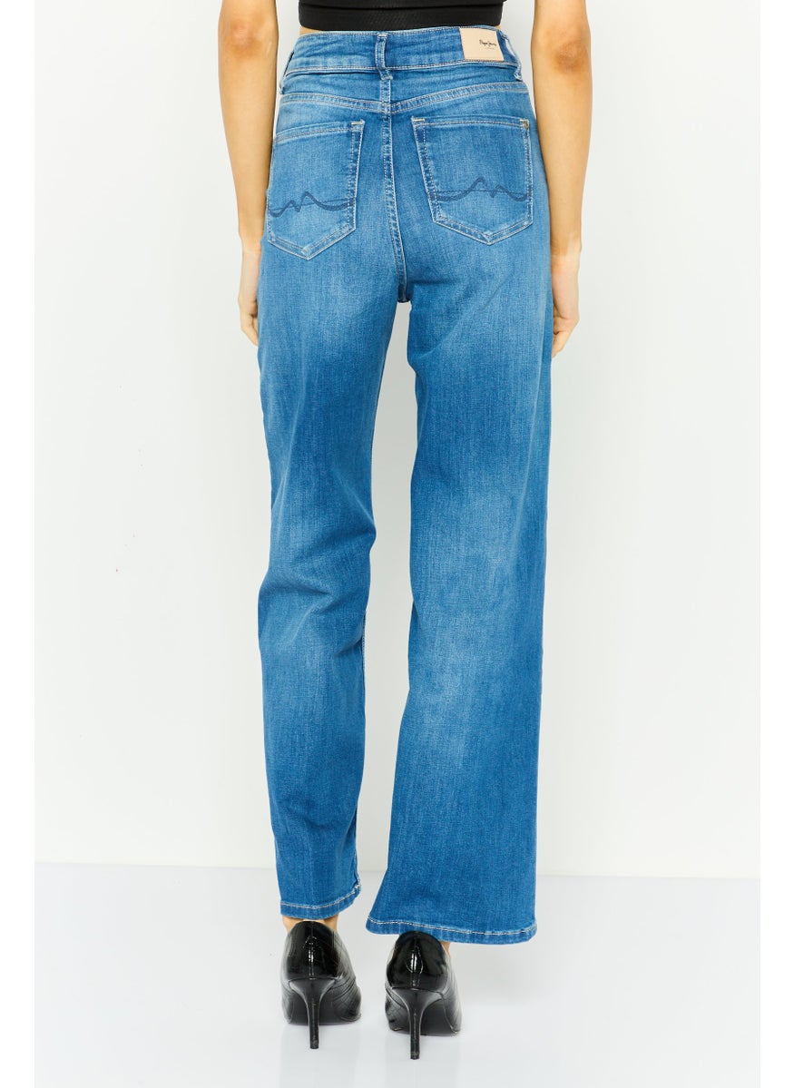 Women Regular Fit High Rise Wash Denim Jeans, Blue