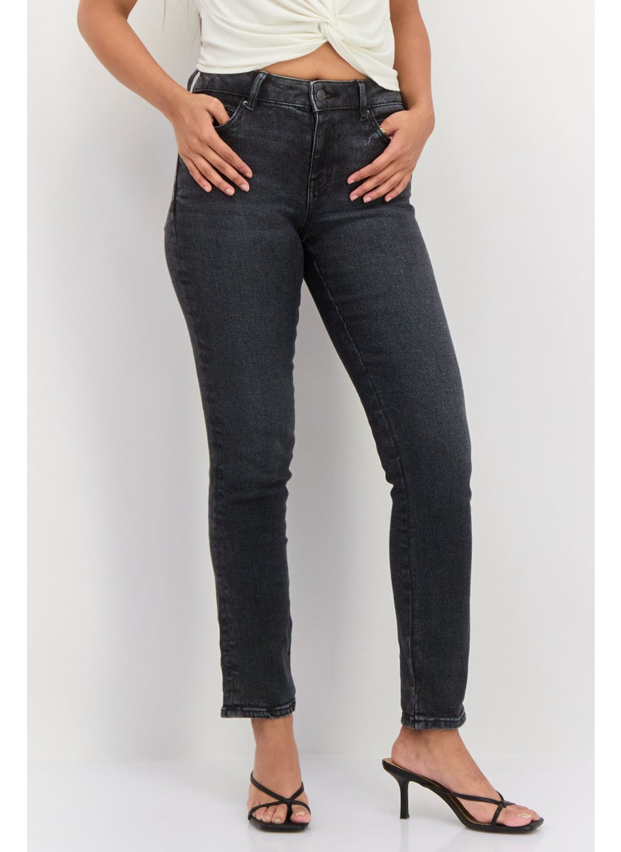 Women Regular Fit Straight Leg Jeans, Grey