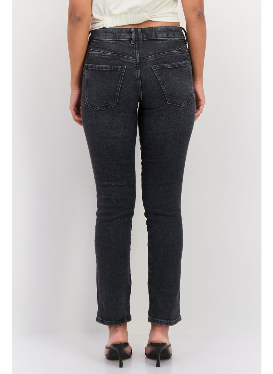 Women Regular Fit Straight Leg Jeans, Grey