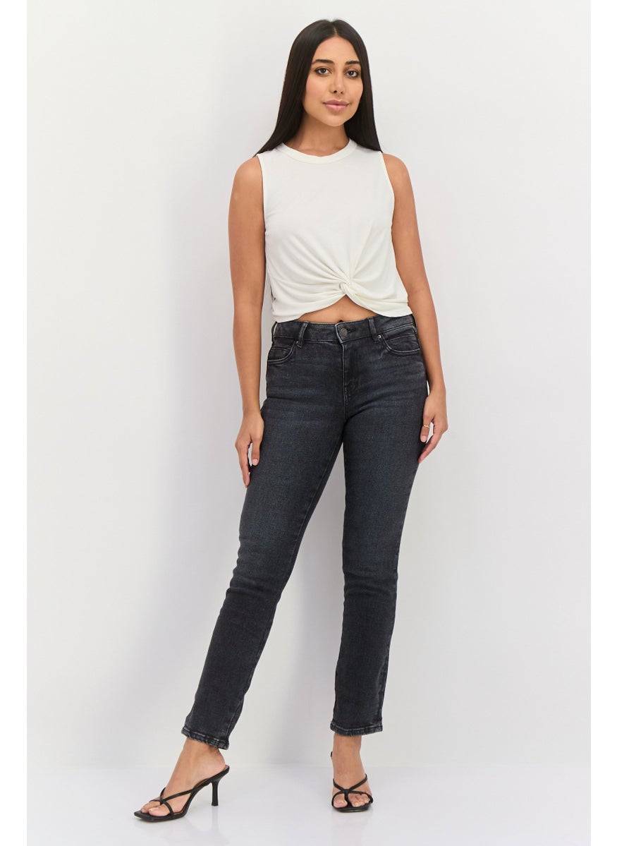 Women Regular Fit Straight Leg Jeans, Grey