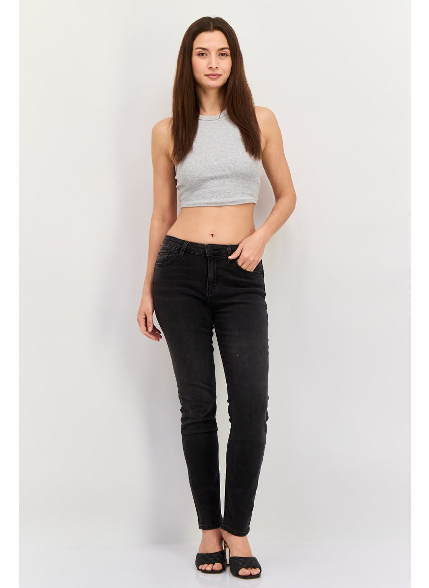 Women Slim Fit Washed Stretchable Jeans, Grey