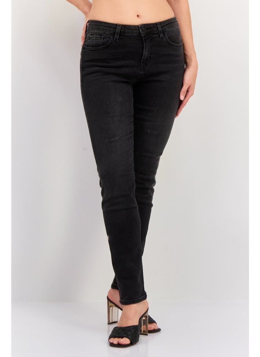 Women Slim Fit Washed Stretchable Jeans, Grey