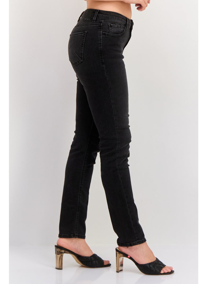 Women Slim Fit Washed Stretchable Jeans, Grey